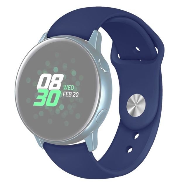 Wewoo - Bracelet pour montre connectée Galaxy Watch Active 2 Smart couleur unie de poignet en siliconeTaille S Bleu Wewoo  - Objets connectés