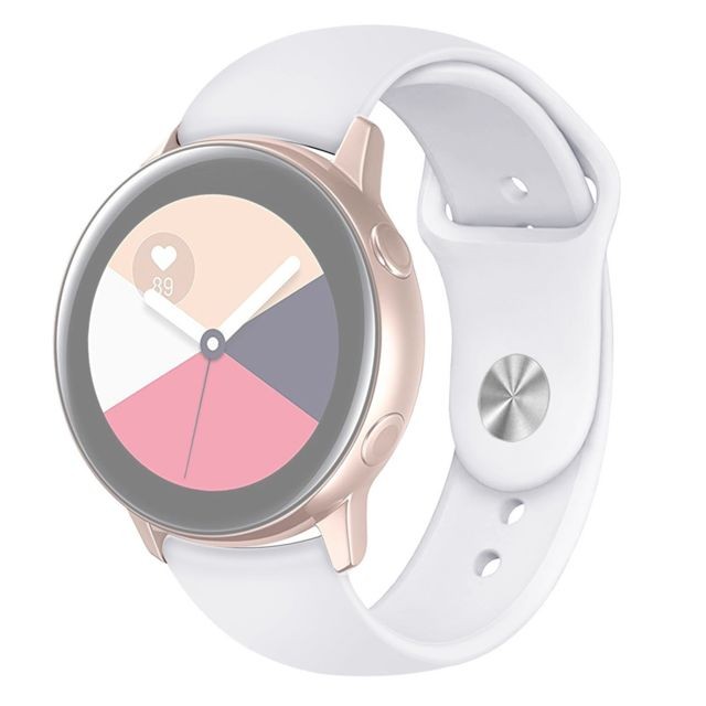 Wewoo - Bracelet pour montre connectée Galaxy Watch Active 2 Smart couleur unie de poignet en siliconeTaille S Blanc Wewoo  - Montre et bracelet connectés