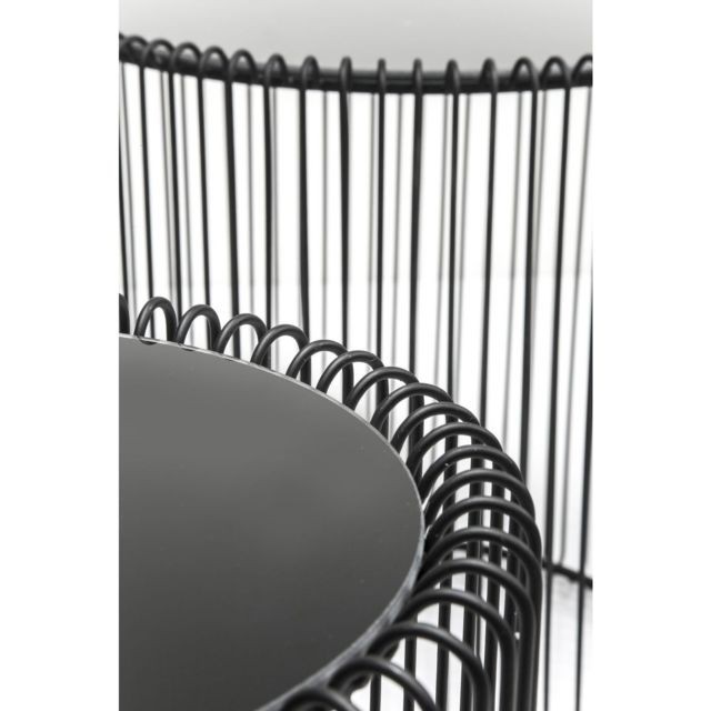 Tables d'appoint Tables d'appoint rondes Wire noires set de 2 Kare Design