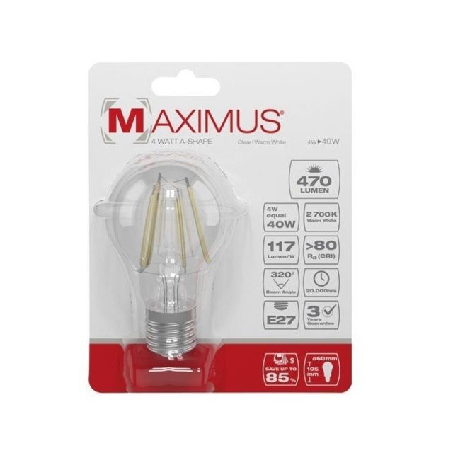 Duracell - Ampoule filament LED - E27 - 4 Watts - Maximus - DURACELL - Duracell