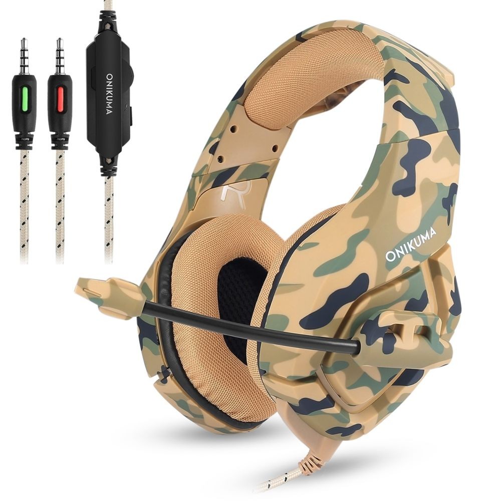 Wewoo Casque jaune pour PS4, Smartphone, Tablette, PC, Ordinateur Portable Deep Bass Bruit Annulation Camouflage Gaming Headph