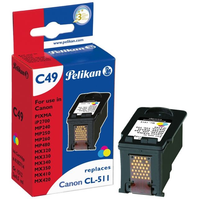 Pelikan - Cartouche d'encre pour CANON iP2700(CL- 511) - Couleur - Pelikan