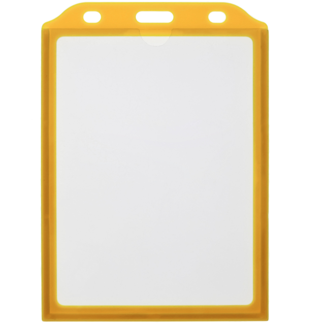 Primematik - Couvercle en plastique pour carte d'identité vertical B7 88x120mm jaune - Cadre Photo