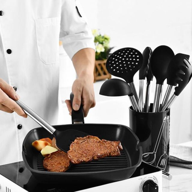 marque generique - 8pcs ustensiles de cuisine en silicone mis ustensiles de cuisine cuillère de cuisson ensemble - Accessoires Fours & Tables de cuisson