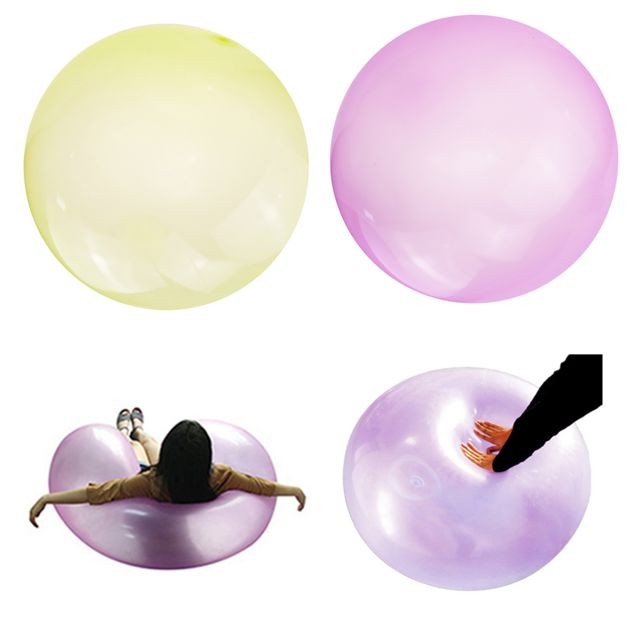 marque generique - 2x Ballon à Bulles Gonflable Ballon à Bulles Extérieur Fête Jaune + Violet S marque generique  - Jeux de plein air marque generique
