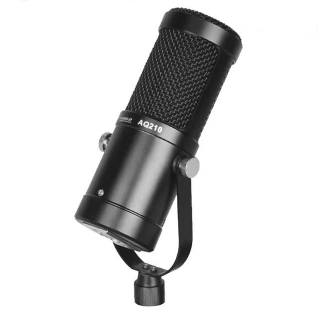 Microphone Wewoo Clé USB Microphone à condensateur pour enregistrement en direct de morceau AQ-210 K