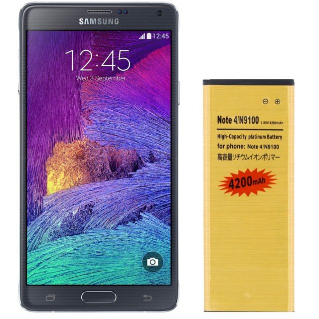 Avizar - Batterie de Haute Capacité 4200 mAh pour Samsung Galaxy Note 4 - Doré - Batterie téléphone Avizar
