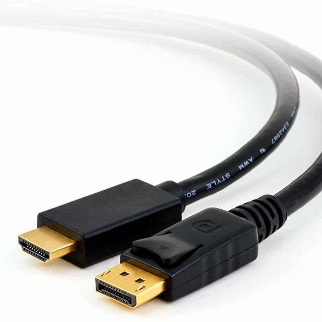 Cabling - CABLING® Cable DisplayPort vers HDMI 4K Cordon DP Hdmi High Speed Full HD 1080p Haut Supports Audio pour HDTV, HP EliteBook, ThinkPad, AMD, NVIDIA, Projecteur,Desktop, Monitor - 2M Noir - Câble HDMI