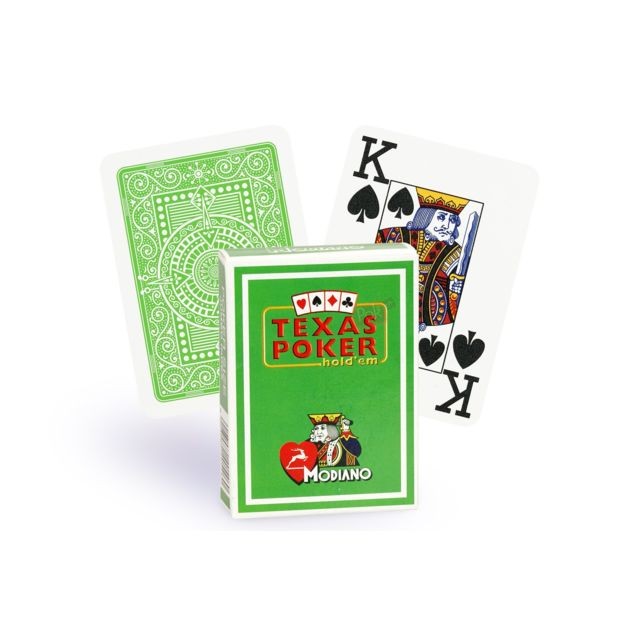 Modiano - Cartes Texas Poker 100% plastique (vert clair) Modiano  - Accessoires poker Modiano