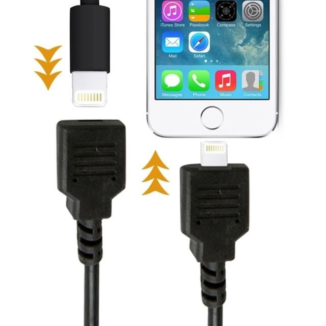 Wewoo - Câble noir pour iPhone X / 8 et 8 Plus / 7 7 Plus / 6 6 6 Plus 6 Plus / 5 5S SE 5C / iPad 1 m Lightning mâle à femelle 22 d'extension de base, - Câble Lightning