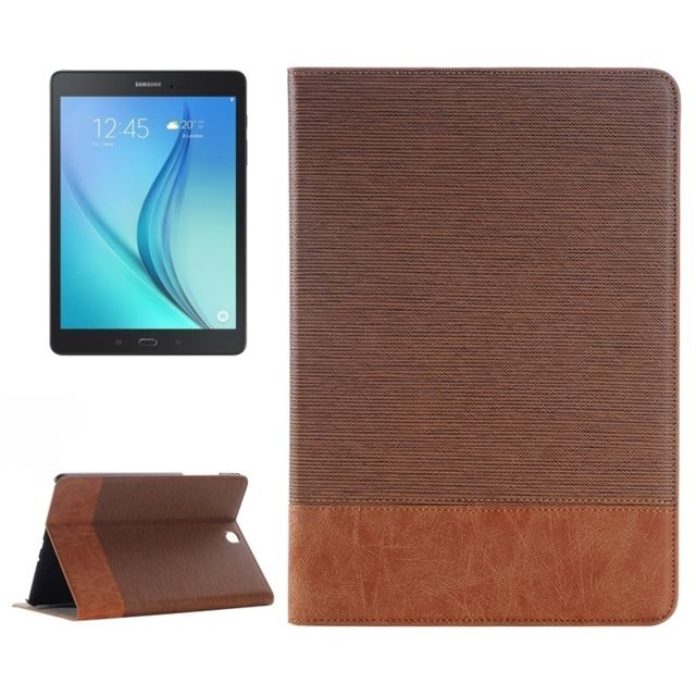 Wewoo - Housse Étui café pour Samsung Galaxy Tab A 9.7 4G LTE / T555 cartes & Portefeuille en cuir croisé avec support et ampère Emplacements Wewoo  - Housse, étui tablette