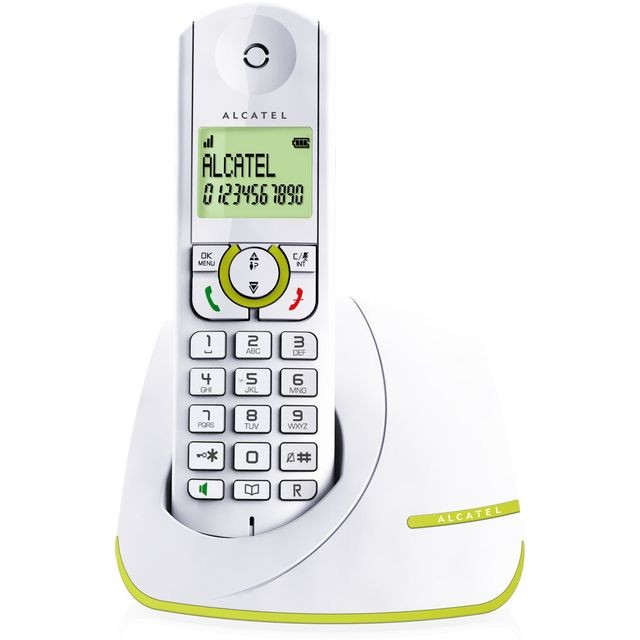 Alcatel - alcatel - téléphone sans fil dect blanc.vert - f390vert - Téléphone fixe-répondeur