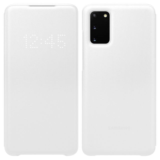 Coque, étui smartphone Samsung Étui Samsung Galaxy S20 Rabat Translucide Led View Cover Original Blanc