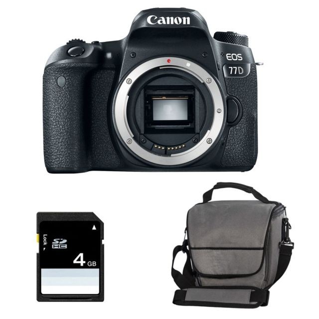 Canon - CANON EOS 77D nu + Sac + SD 4Go Canon  - Reflex Numérique Canon