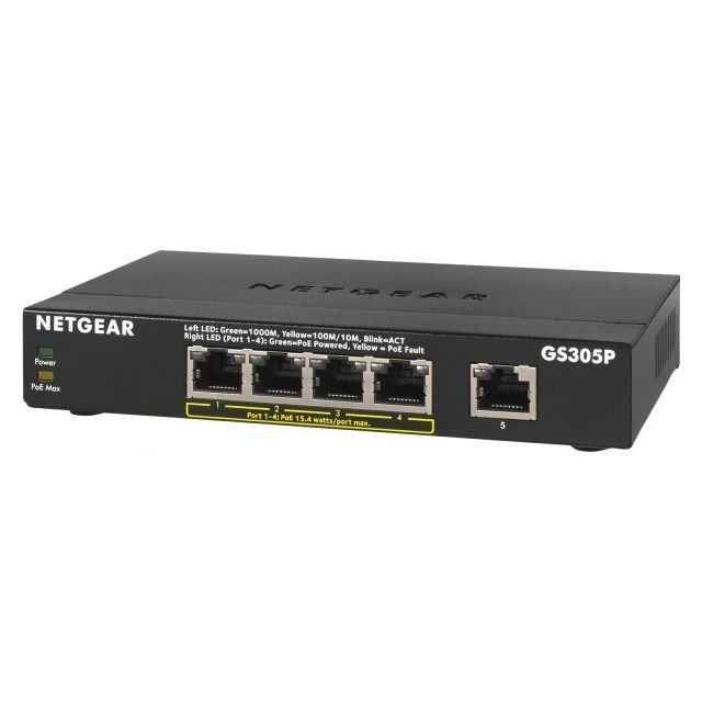 Netgear - GS305P-100PES - 5 ports avec PoE Netgear  - Reseaux Netgear
