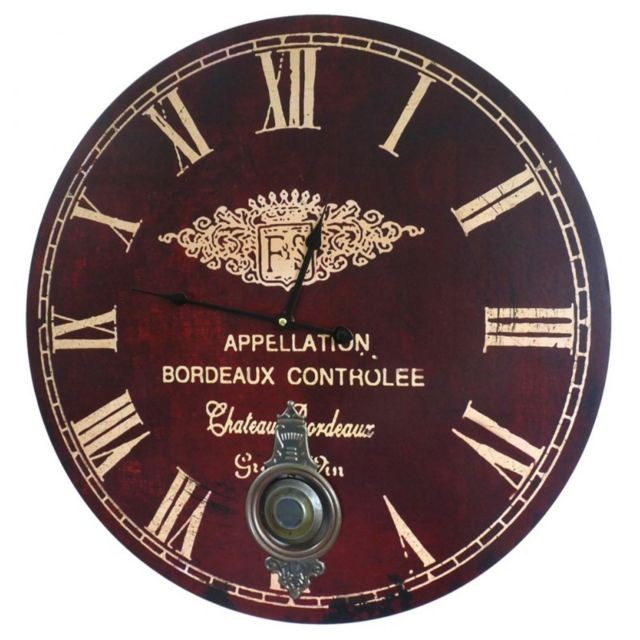 L'Héritier Du Temps - Horloge Murale de Salon en Bois Pendule à Balancier de Cuisine Appellation Bordeaux 4x58x58cm L'Héritier Du Temps  - Maison