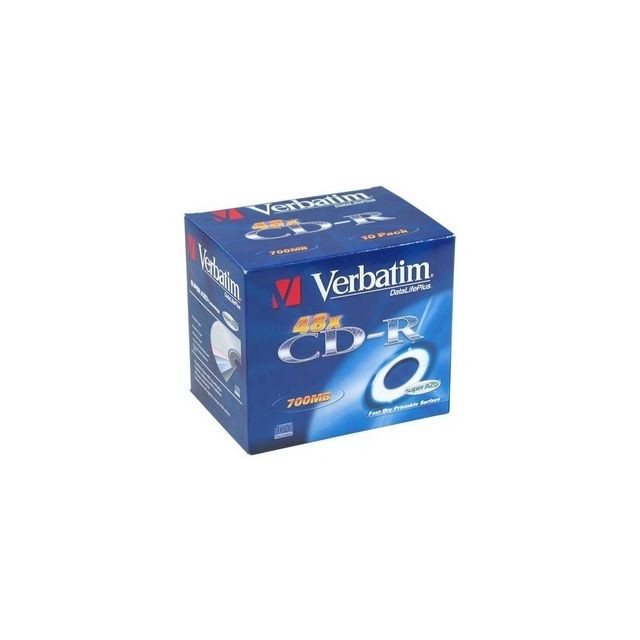Verbatim - VERBATIM CD-R 700 Mo certifié 52x imprimable (pack de 10, boitier standard) - CD et DVD Vierge