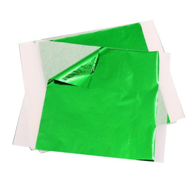 marque generique - Feuille D'or De Couleur 100Pc Pour La Dorure D'artisanat Crafting Decoration Green - Petit rangement Vert