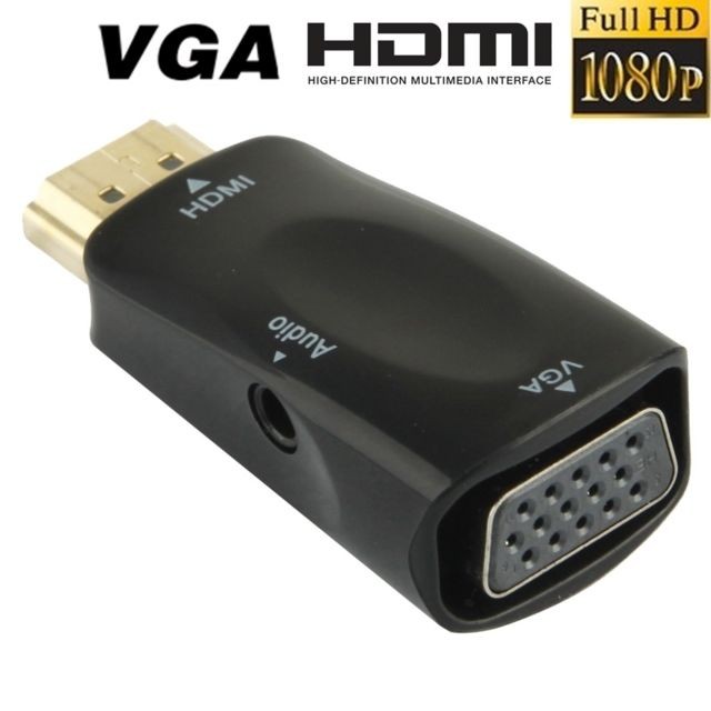 Wewoo - Adaptateur noir pour HDTV / moniteur / projecteur Full HD 1080P HDMI vers VGA et audio - Câble HDMI