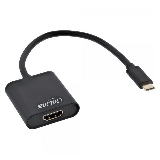 Alpexe - Convertisseur d'écran USB InLine®, USB Type-C mâle vers HDMI femelle (mode alternatif DP), 4K2K, noir, 0,2 m - Accessoires Carte Graphique