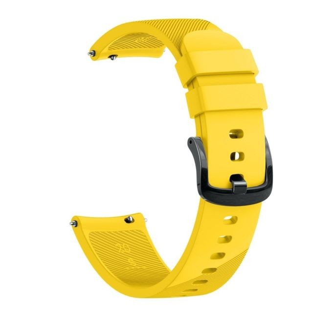 marque generique - Bracelet en silicone sergé 22mm jaune pour votre Garmin Forerunner 645 - Accessoires bracelet connecté