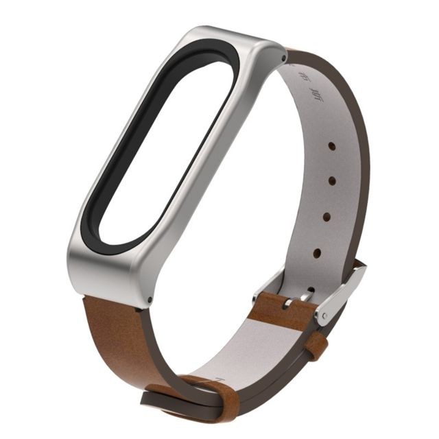 Wewoo - Bracelet en cuir PU Mijobs pour bracelet Xiaomi Mi Band 3, bracelet magnétique sans vis, bracelet magnétique Mi Band3, remplacement de la bande, accessoires non inclus Wewoo  - Montre et bracelet connectés