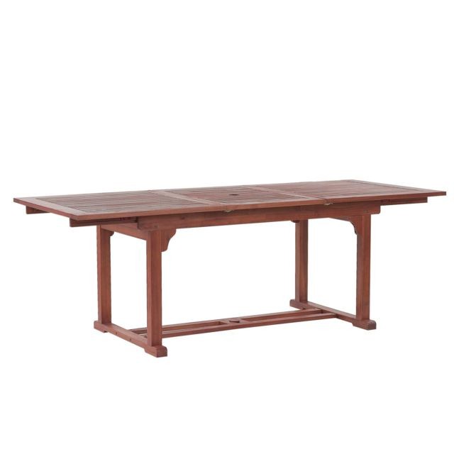 Beliani - Table de jardin en bois d'acacia foncé extensible 160/220 x 90 cm TOSCANA Beliani  - Tables de Jardin Extensibles Tables de jardin
