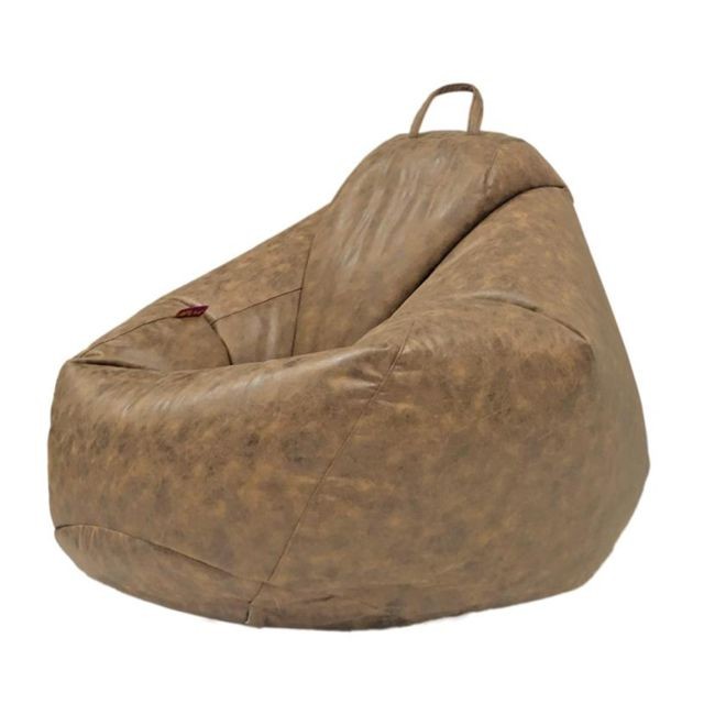 marque generique - sac de fèves de rangement pour animaux en peluche leathaire housse de divan marron brown_m - Divan