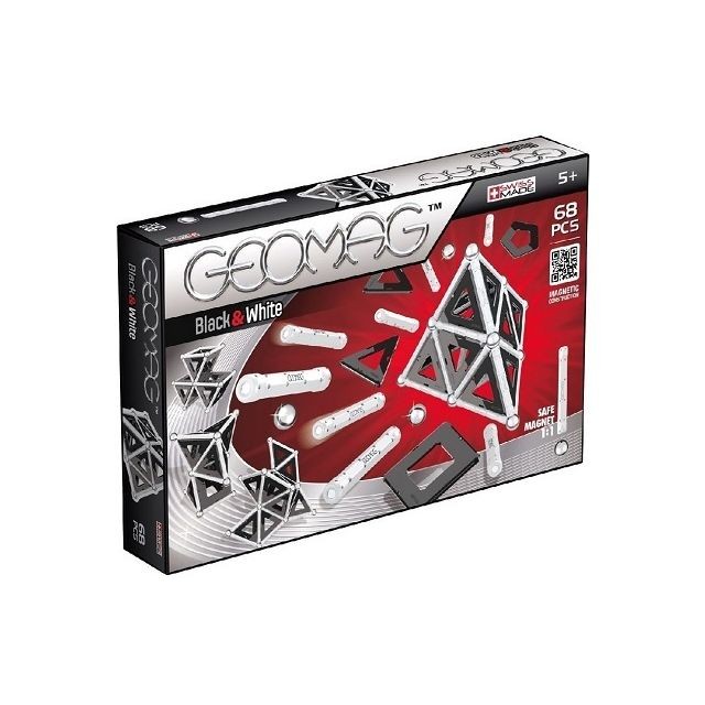 Geomag - Geomag Black  White 68 Pieces - Jeu de construction magnetique Geomag  - Jeux de construction Geomag