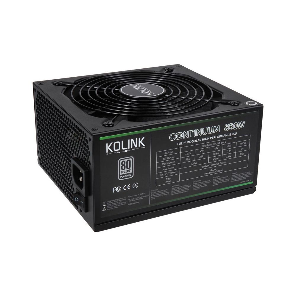Alimentation modulaire Kolink Kolink Continuum 80 Plus Platinum , modulaire - 850 Watt