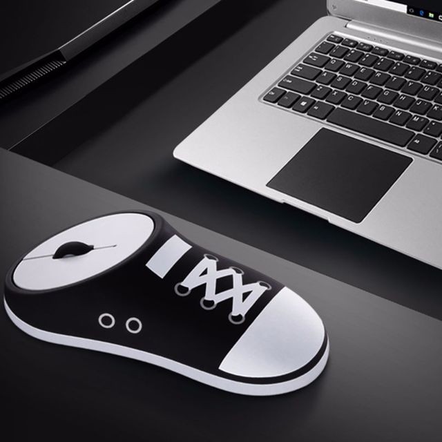 marque generique - 2.4G souris sans fil ultra-silencieux chaussures en forme de souris pour ordinateur portable bleu marque generique  - Souris
