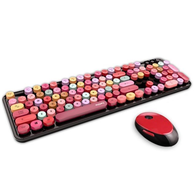 Generic - Combinaison de bureau clavier et souris sans fil 2.4G pour filles - Pack Clavier Souris
