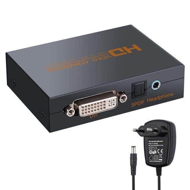 Cabling - CABLING® Convertisseur HDMI vers DVI Adaptateur HDMI vers DVI Adaptateur Boîtier de Convertisseur Vidéo Numérique Toslink Spdif+Jack 3.5mm avec Convertisseur Analogique/Numérique pour Blu Ray - Convertisseur Audio et Vidéo