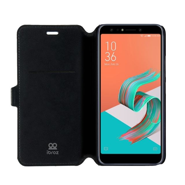 Coque, étui smartphone Leather Prestige cover Zenfone 5 Lite (ZC600KL) - Noir
