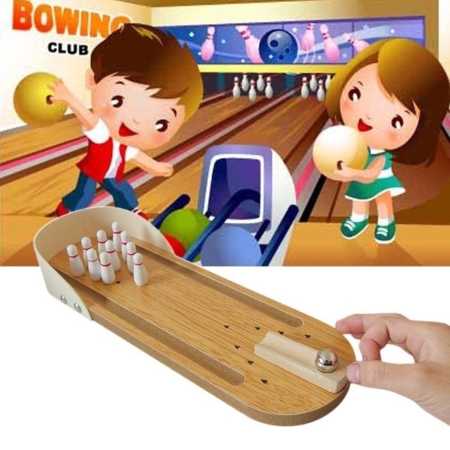 Wewoo - Jouet en bois pour les enfants et les adultes, taille: 29,5 x 10 cm Table de bureau classique Ball Toy Mini jeu de bowling en Wewoo  - Jeux d'éveil
