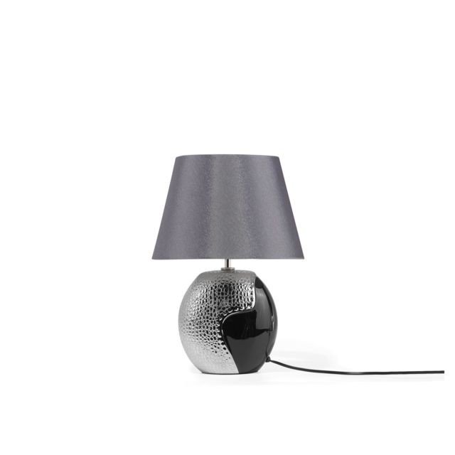 Beliani - Beliani Lampe de chevet moderne noire et argentée ARGUN - argent - Lampes à poser Beliani