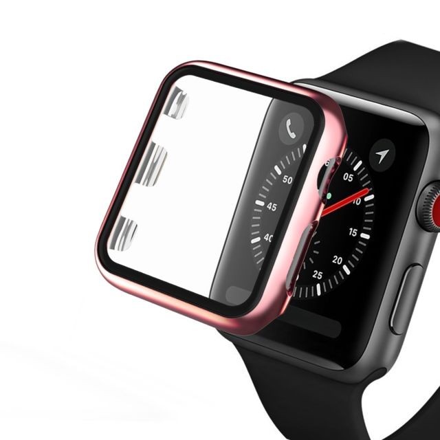 Generic - Coque en TPU cadre de placage rose pour Apple Watch Series 3/2/1 38mm - Apple watch rose
