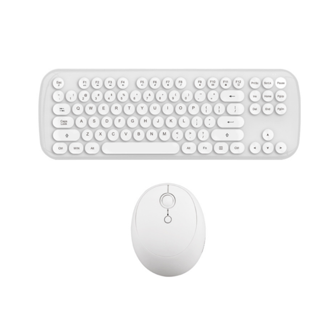 Pack Clavier Souris Generic YP Select Mini clavier et souris sans fil ensemble clavier et souris Bluetooth rond - blanc