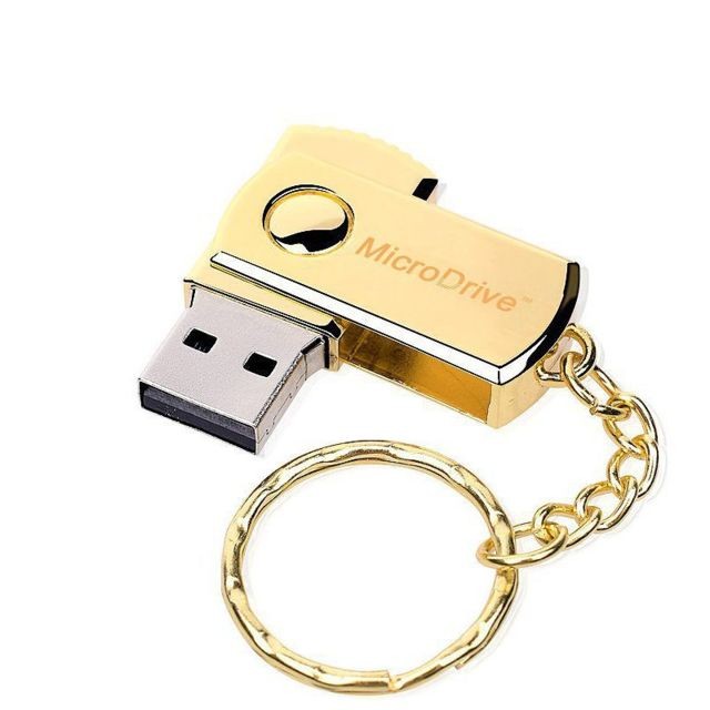 16Go USB 2.0 Clé USB Clef Mémoire Flash Data Stockage Chaine Porte-clés Or 