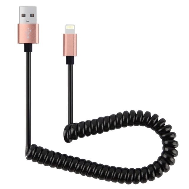 Wewoo - Câble or rose pour iPhone X / 8 & 8 Plus / 7 & 7 Plus / 6 & 6s & 6 Plus & 6s Plus / iPad 30cm à 100cm haute vitesse Lightning à USB 2.0 élastique enroulé de synchronisation de données USB de recharge, - Câble Lightning Wewoo
