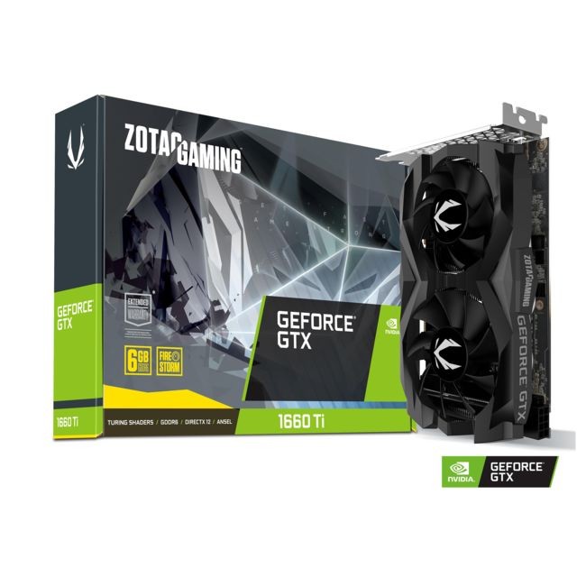 Zotac - Geforce GTX 1660 Ti - TWIN FAN - 6 Go - Carte Graphique NVIDIA Non overclockée
