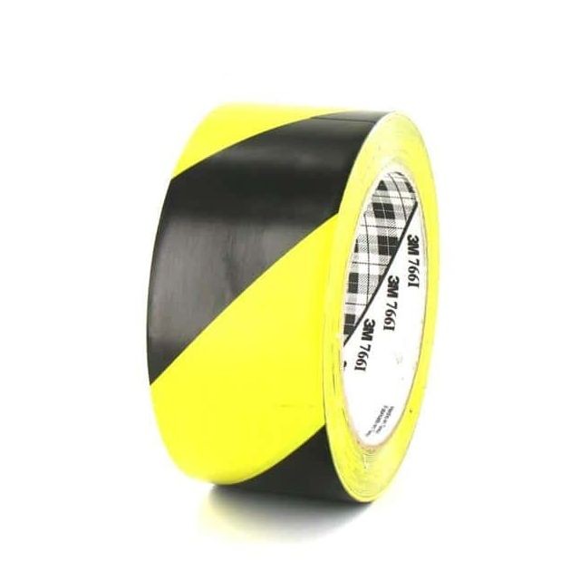 3M - Ruban adhésif vinyle 3M 766 jaune et noir 50mm x 5 3M  - Colle & adhésif 3M