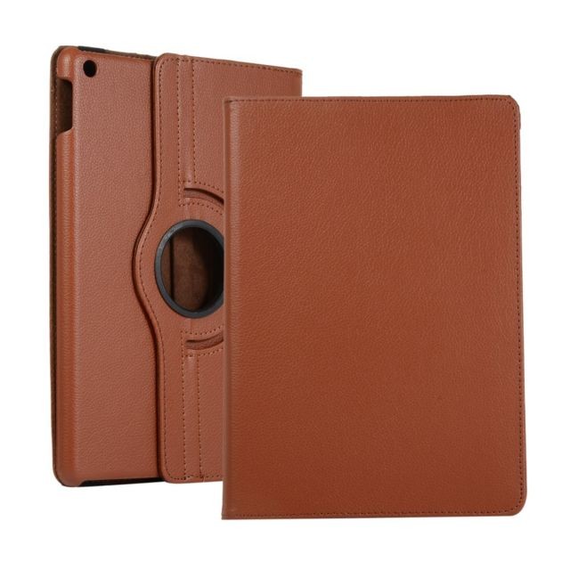 marque generique - Etui en PU litchi avec support marron pour votre Apple iPad 10.2 (2019) marque generique  - Accessoire Tablette