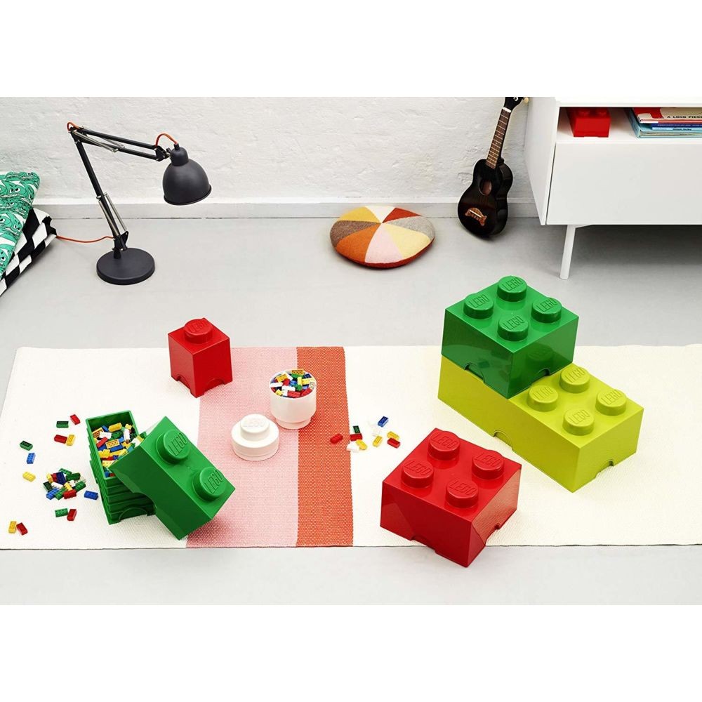 Boîte de rangement Lego Brique de rangement LEGO 1 plot, Boîte de rangement empilable, 1,2 l, rouge
