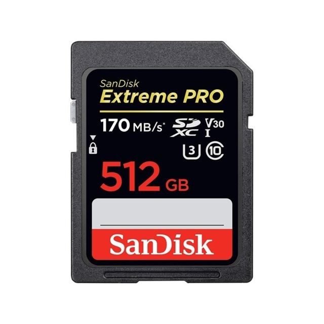 Carte SD Sandisk SANDISK Extreme Pro SDXC 512 Go 90/170 Mo/s V30 U3