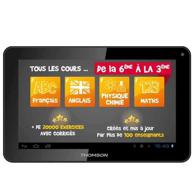 Tablette Android Thomson TEO-QD10BK8E - 10"" - 8 Go - Wifi - Collège - Noir