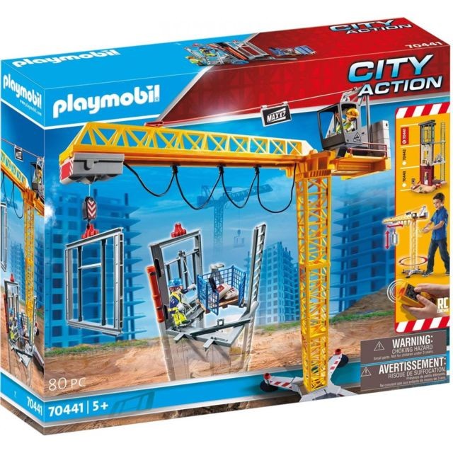 Playmobil - 70441 Grue radio commandee avec mur de construction - Playmobil