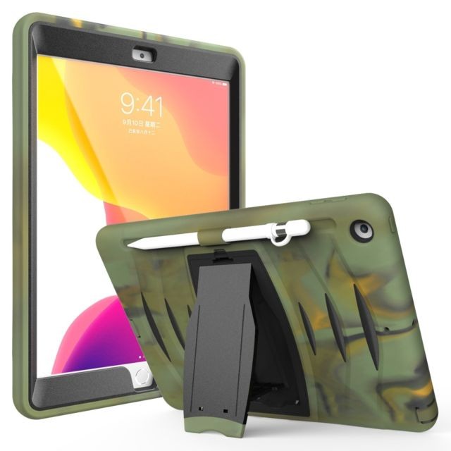 Wewoo - Housse Coque Pour Galaxy Tab S6 10.5 T860 / T865 / T867 2019 PC à rotation à 360 degrés + étui de protection en silicone avec support et dragonne camouflage Wewoo  - Coque silicone s6