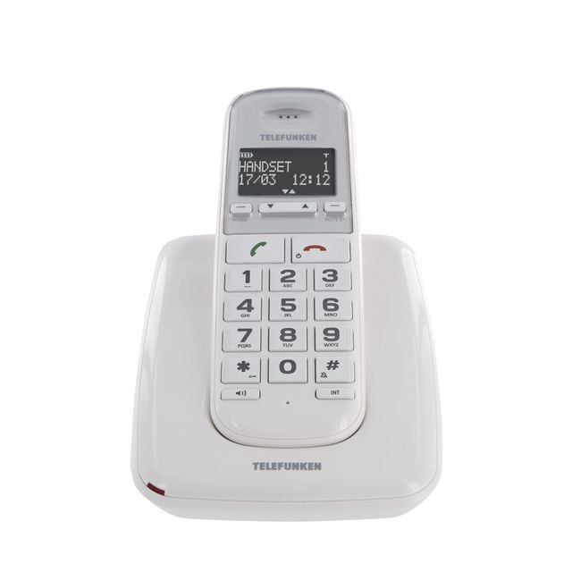 Téléphone fixe filaire Telefunken Téléphone fixe sans fil sans répondeur TD 301 Pillow solo blanc