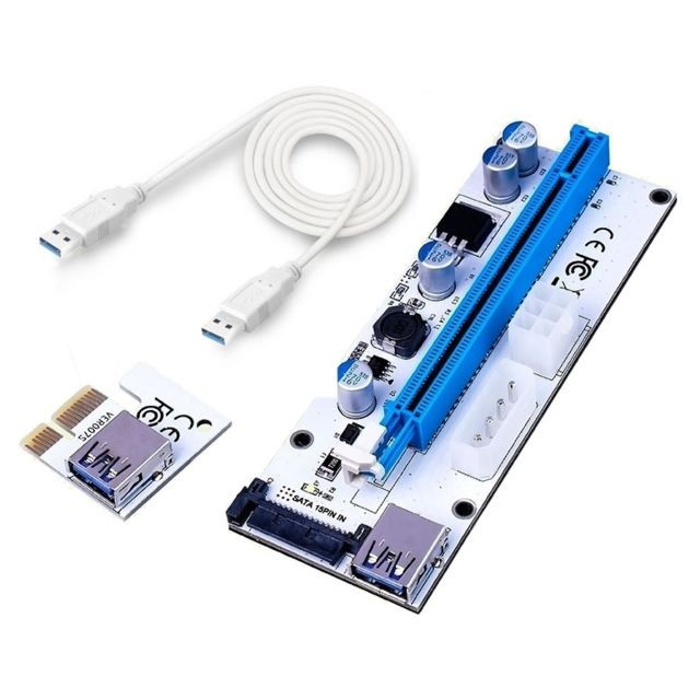 Wewoo -USB 3.1 PCI-E Express 1x bleu à 16x PCI-E Extender Riser Carte Adaptateur 15 broches SATA Power avec 60cm câble USB Wewoo  - Carte Mère